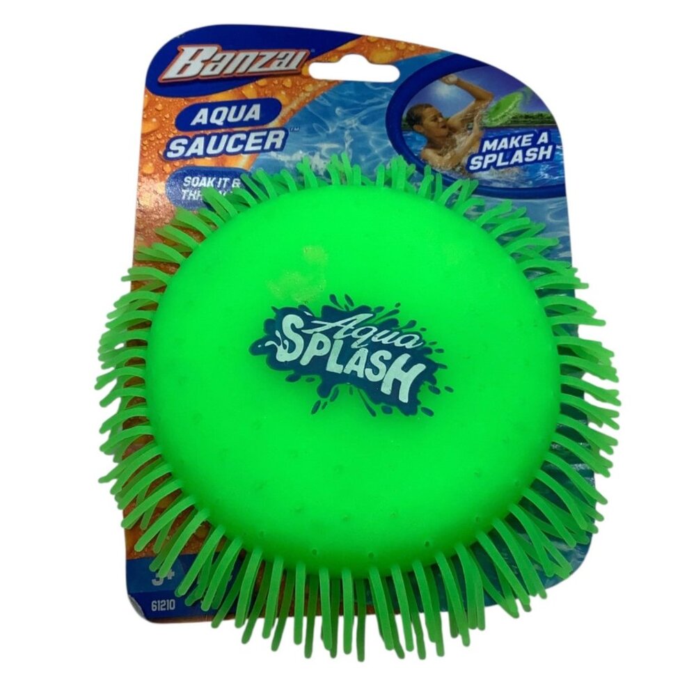 Banzai Green Aqua Splash Saucer Water Soaker Toy Kids 6+ Pool Beach NEW